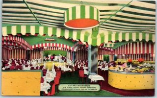 1940s York City Postcard Iceland Restaurant Interior View Nightclub Linen