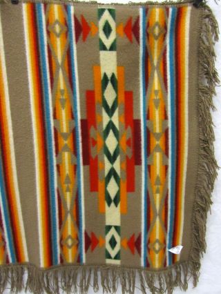 Pendleton Beaver State Brown Stripe Tassel Edge Wool Blend Blanket 4 ' x 3 ' 4