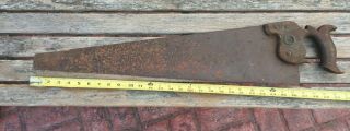 Antique Henry Disston & Sons 26 " Hand Saw 1878 - 1888