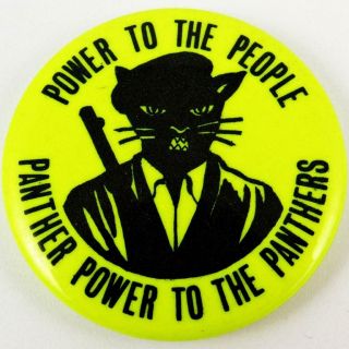 Vintage Black Panther Party Power To The People Civil Rights Pin Pinback Button