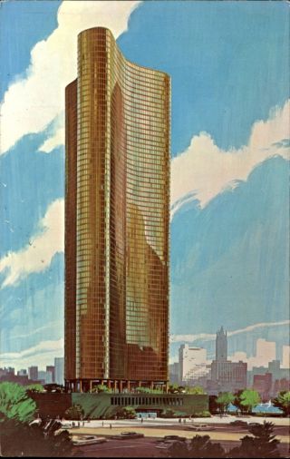 Lake Point Tower Chicago Illinois Il Artist Architect Rendering 1960s