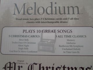 MR CHRISTMAS MUSIC MELODIUM MUSIC BOX - Plays 10 songs - NIB 2