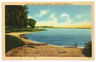 Postcard Greenport Long Island Ny Greetings York Southold North Fork Linen