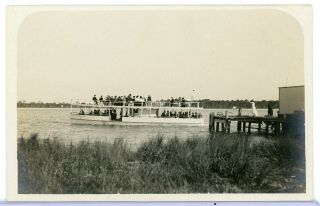 Rppc Real Photo Postcard Ferry Boat Pass A Grille To St Petersburg Fl 1910
