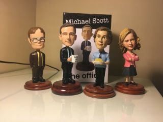 The Office Bobbleheads: Dwight,  Michael ,  Jim,  And Pam