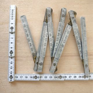 Old Vtg Bfd Gamla Aluminium Folding Ruler Carpentry Contructions Collectible