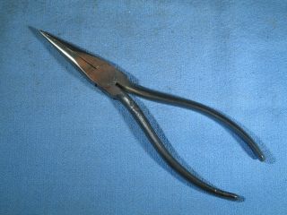 Vintage Utica 227 6 - 3/4 " Long Needle Nose Pliers Made In Usa Tool