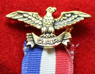 DAR Daughters of the American Revolution Americanism Medal Ribbon & Pin 2