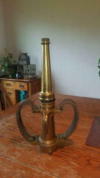 19 Inch Brass Fire Nozzle With Handles