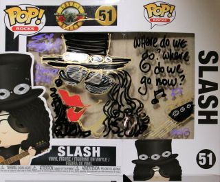 Slash Guns & Roses Guy Gilchrist Custom Drawing Funko Pop Signed With Toy