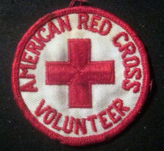 Vintage American Red Cross Volunteer Embroidery Patch Emblem