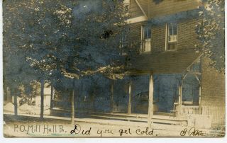 Real Photo Postcard Rppc Mill Hall Pa Post Office,  Undivided Back