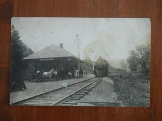 Vt Vermont Healdville,  Railroad Station Depot Horse Train,  Rppc,  Ca 1910
