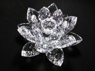 Large 5 3/8 " Swarovski Crystal Lotus Water Lily Candle Holder Mib Send Offer
