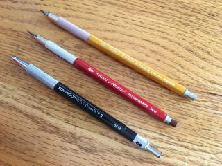3 Vintage Koh - I - Noor Drafting Pencils Lead Holder 5616 5611 5614 Select - O - Matic