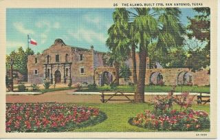 Postcard - Tx - Texas San Antonio The Alamo Curteich Linen Unposted