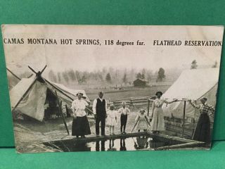 1913 Camas Hot Springs Flathead Reservation Montana Mt Postcard Id 1174