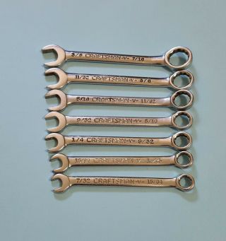 Vintage Craftsman 7 Pc - V - Combination Sae Ignition Wrenches