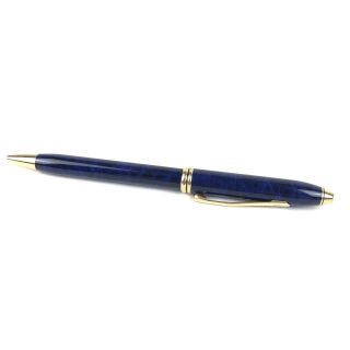 Cross Townsend Blue Marble Lacquer Ballpoint Gold Trim
