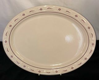 Longaberger Pottery Woven Traditions Red 19 " X 15 1/4 " Turkey Platter