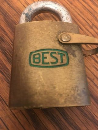 Vintage Best Padlock (no Core Or Key) Collectible Usa