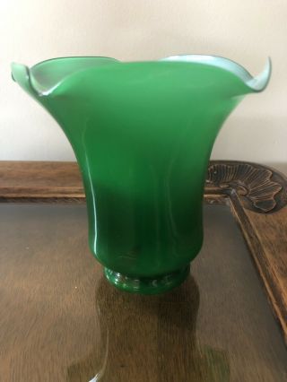 Vintage Green Lamp Sconce Chimney Shade Candle Cover Hurricane 4.  75 "