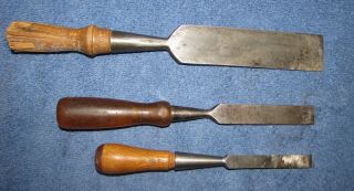 Vintage Wood Chisels by Greenlee,  Fulton,  Champion - Made in USA & Canada 5