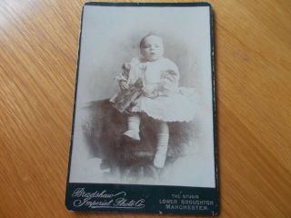 Victorian Cdv Photograph Child With A Toy Train Bradshaw Imperial Co Manchester