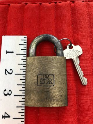 Vintage Best Brass Padlock Lock With Key For Pacific States Power