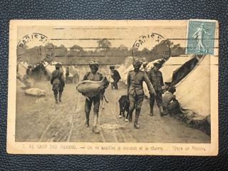 1914 - 1918 World War I British Indian Sikh Sacrificing Sheeps In France Postcard