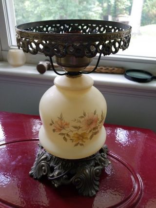 Vintage Gone With The Wind Hurricane Lamp Base 12.  25 " Floral