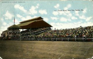 Sedalia Mo Grand Stand State Fair Vintage 1913 Postcard