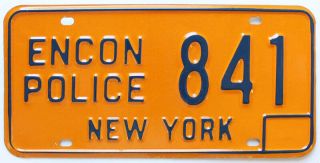 York 1974 - 1985 Environmental Conservation Police License Plate Encon 841
