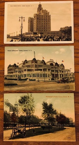 10 Coney Island Hotel Postcards York Prospect Shelburne Stauch 