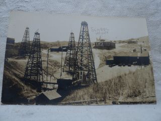 Columbia Ca California Oil Wells & Schoolhouse Early 1900 