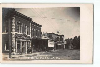 Pinckneyville Illinois Il Rppc Photo 1907 - 1915 Ws Sq Street First National Bank