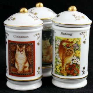 Lenox Collectibles Cats Of Distinction 3 Spice Jars
