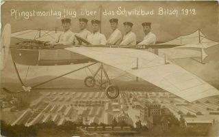 Early Aviation Fantasy Military Men 1905 Rppc Photo Postcard 2902