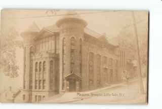 Little Falls York Ny Vintage Rppc Real Photo Masonic Temple