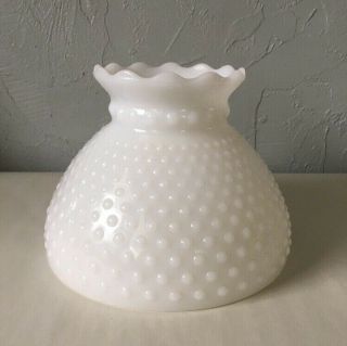 Vintage Oil Hurricane Lamp Shade White Bubble Glass 7 7/8” Replacement