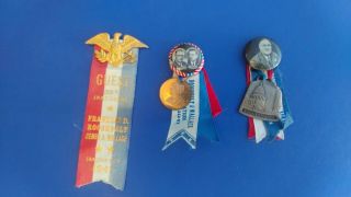 3 President Franklin Roosevelt 1941 Inauguration Ribbons/medal/badges Vg