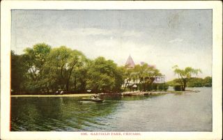 Garfield Park Chicago Illinois Il Bandstand Boat 1920s