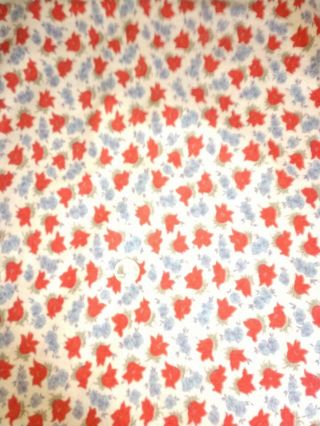 Vintage Feedsack Feed Sack Fabric Red,  Blue,  Green,  White Floral