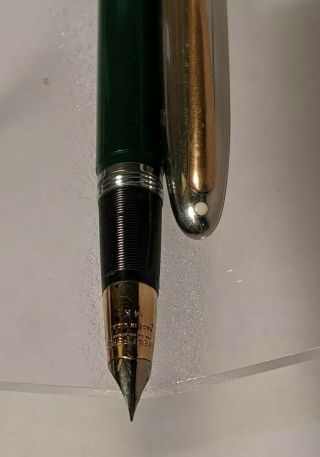 Vintage SHEAFFER ' S White Dot Snorkel sentinel Fountain Pen w/ White 14K Nib NR 2