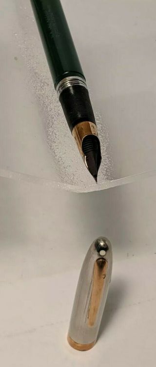 Vintage SHEAFFER ' S White Dot Snorkel sentinel Fountain Pen w/ White 14K Nib NR 3