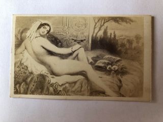 Cdv Photo The Circassian Beauty Nude Woman Illustration Art Antique