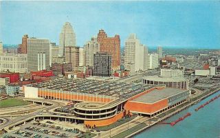 Detroit Mi 1965 Aerial View Of Civic Center And Skyline Showing Cobo Hall 547
