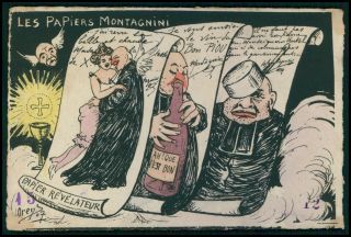 Art Orens Montagnini Satirical Political Humor Caricature Old 1900s Postcard