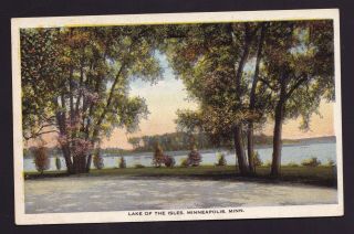 Old Vintage Postcard Lake Of The Isles Minneapolis Mn