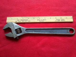 Vintage 3/4 X 12 " Dunlap Adjustable Wrench Crescent Drop Forged Steel Germany